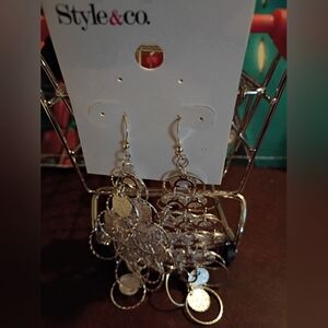 Style & Co. Shimmering Silver Circle Earrings